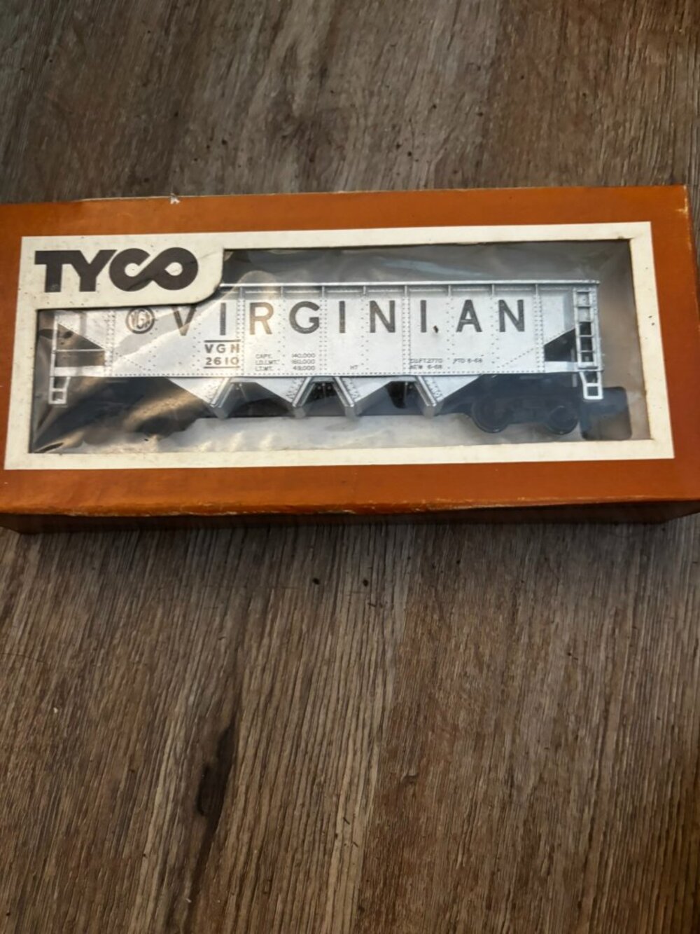 Tyco HO Hopper Car Virginian 344C railroad train display set up w/box